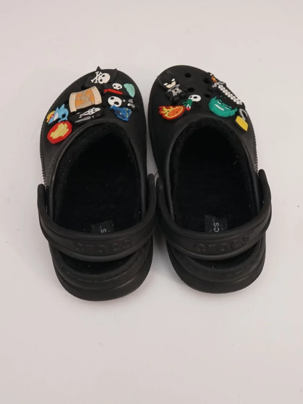 Crocs Kids Size J1  Black Clog Shoes With Croc Charms